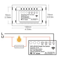 MOES WiFi inteligentny włącznik światła RF433 bez przewodu neutralnego pojedynczy ogień inteligentne życie Tuya kontrola aplikacji współpracuje z Alexa Google Home 110/220V 6